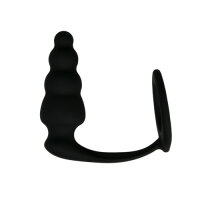 Cockring mit geriffeltem Buttplug