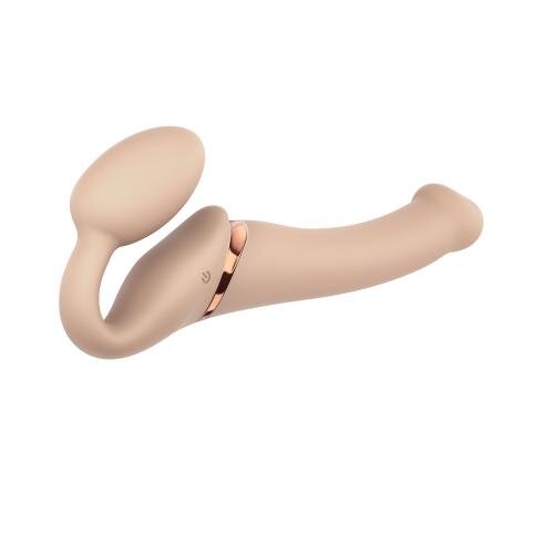 Strap On Me - Strapless Vibrerende Voorbind Dildo - Maat M - Beige