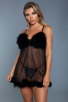 Farah Babydoll mit Tanga - SchwarzS/M