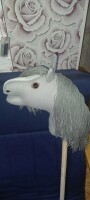 Hobby Horse Steckenpferd Grau mit Weißer Blesse Handarbeit