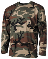 US Tarn-Shirt, langarm, woodland, 160g/m²