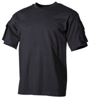 US T-Shirt, halbarm, Schwarz, mit Ärmeltaschen