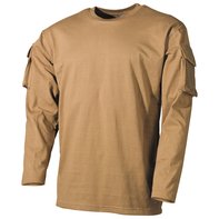 The US shirt, long-poor, coyote, with sleeve pockets