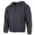 Kapuzen Sweatshirt-Jacke, "PC", 340g/m², Schwarz