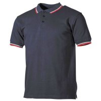 Poloshirt, Schwarz, rot-weiße Streifen, mit...